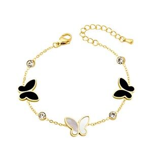 18k Gold Plated Butterfly Bracelet Stainless Steel